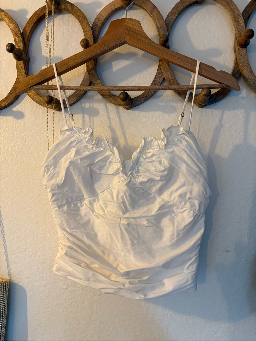 Zara White Ruffle Tank Top